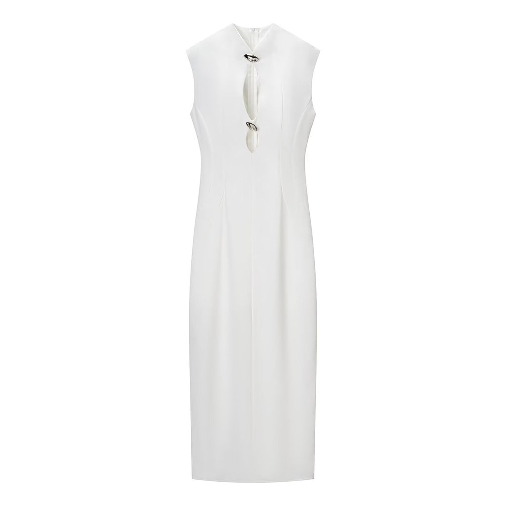 Rhinestone Cutout Bodycon Maxi Dress