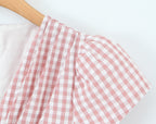 Women's Pink Plaid Bow Detail A Line Dress