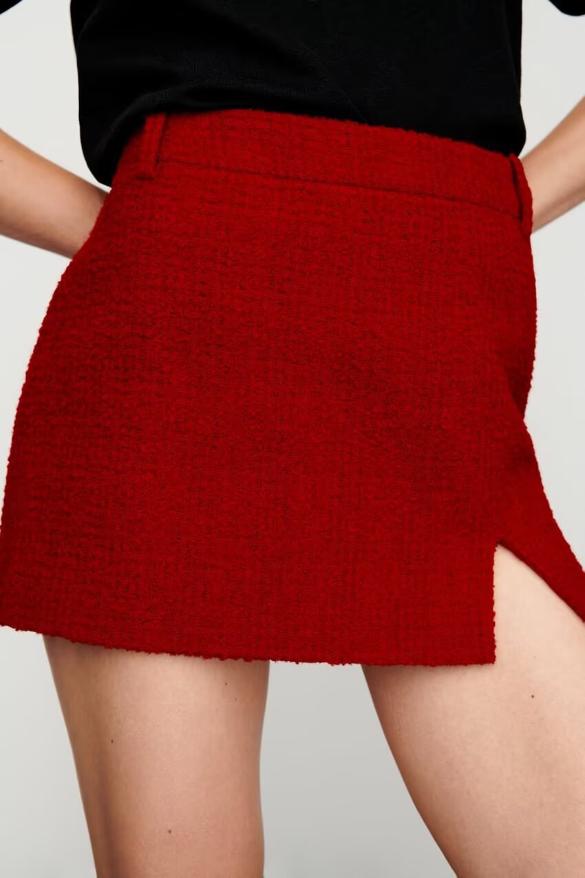 Women's Textured Double Breasted Jacket and Skirt Two-Piece Set