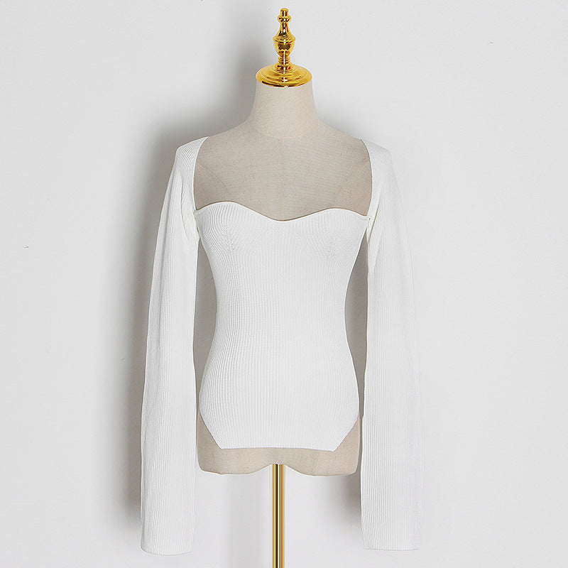 Women's Side-Slit Long-Sleeve Sweater Top