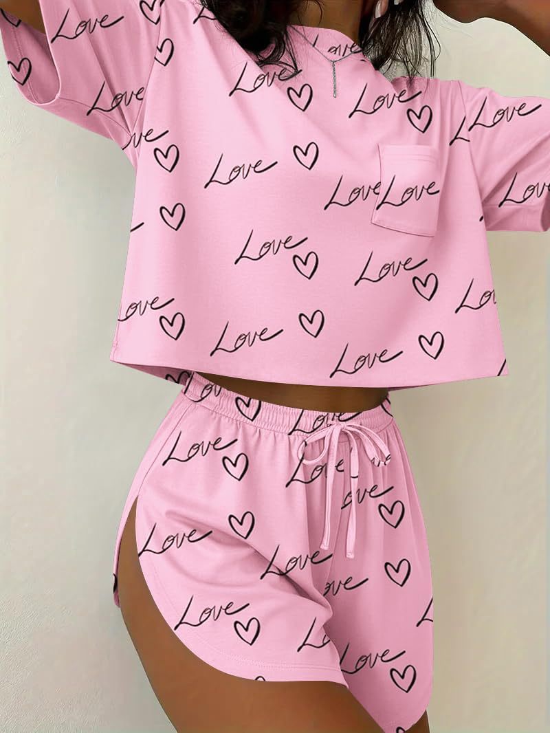 Summer Printed Leopard Striped Short-Sleeve Shorts Pajamas