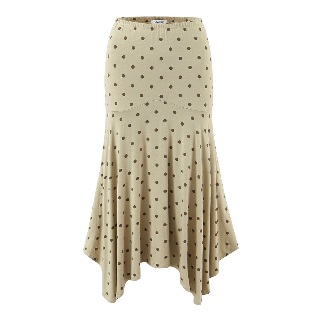 Women's Spring Summer Elastic Polka Vest and Skirt Two-Piece Set