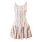 Pure Wind Sleeveless Round Neck Backless Lace Patchwork Dress