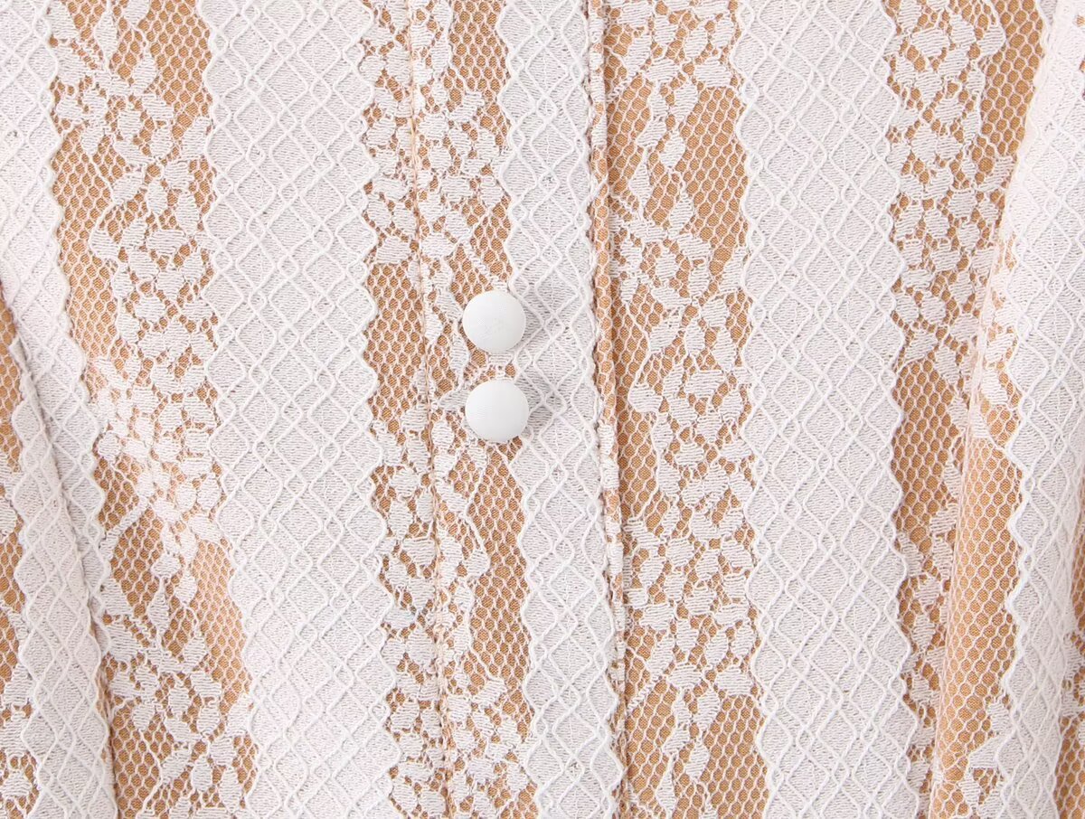 Pure Wind Sleeveless Round Neck Backless Lace Patchwork Dress