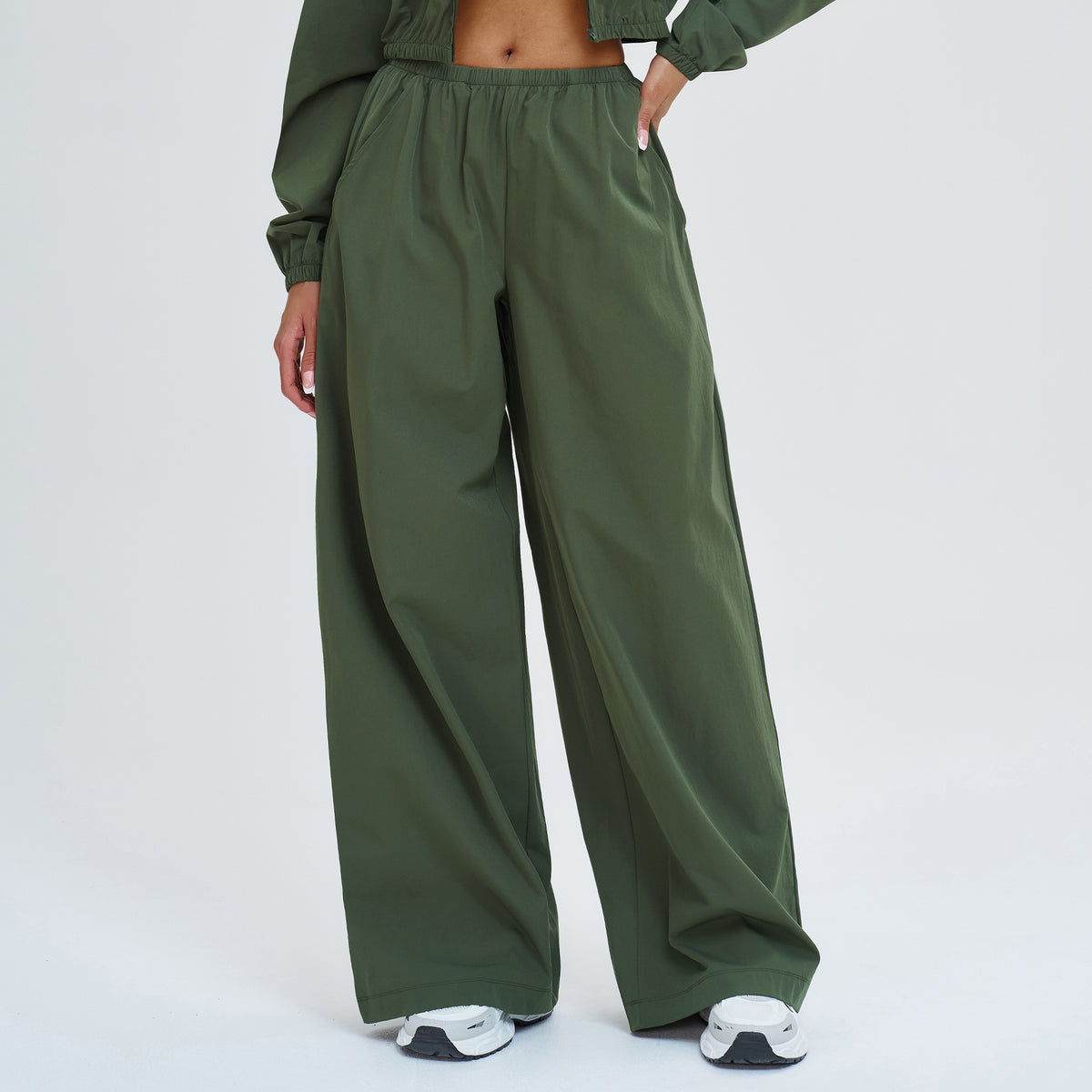 Wide-Leg Sports Pants