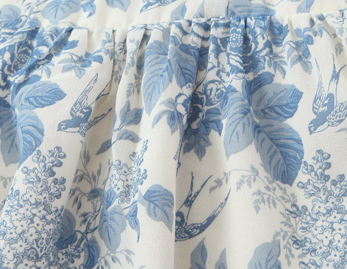 Floral Swallow Print Large Cami Dress For Spring