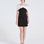 Women's Contrast One-Shoulder Floral Dress