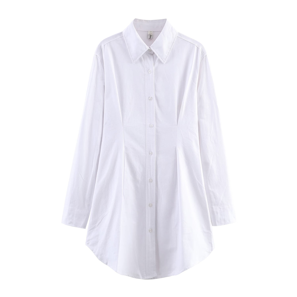 Women's Color Waist Controlled Long Sleeves Single Breasted Shirt