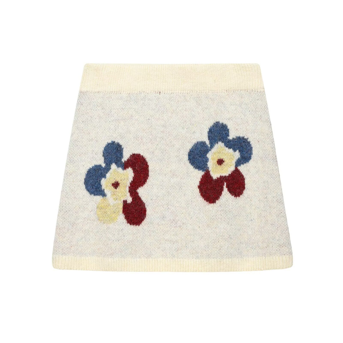 Women's Spring Atmosphere Floral Jacquard Knitted Coat Two-Piece Set