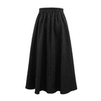 Texture Retro Black Loose Idle Mid Length Umbrella Skirt