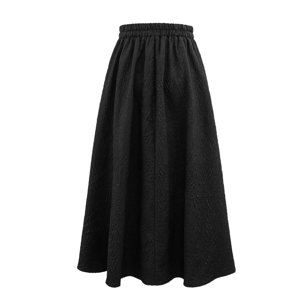 Texture Retro Black Loose Idle Mid Length Umbrella Skirt