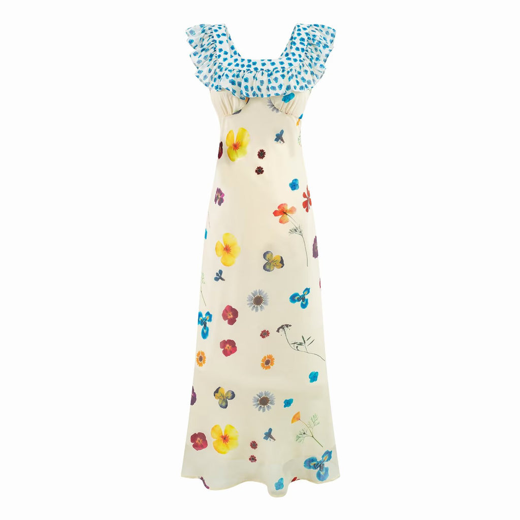 Women's Floral Strap Seaside Vacation Dress