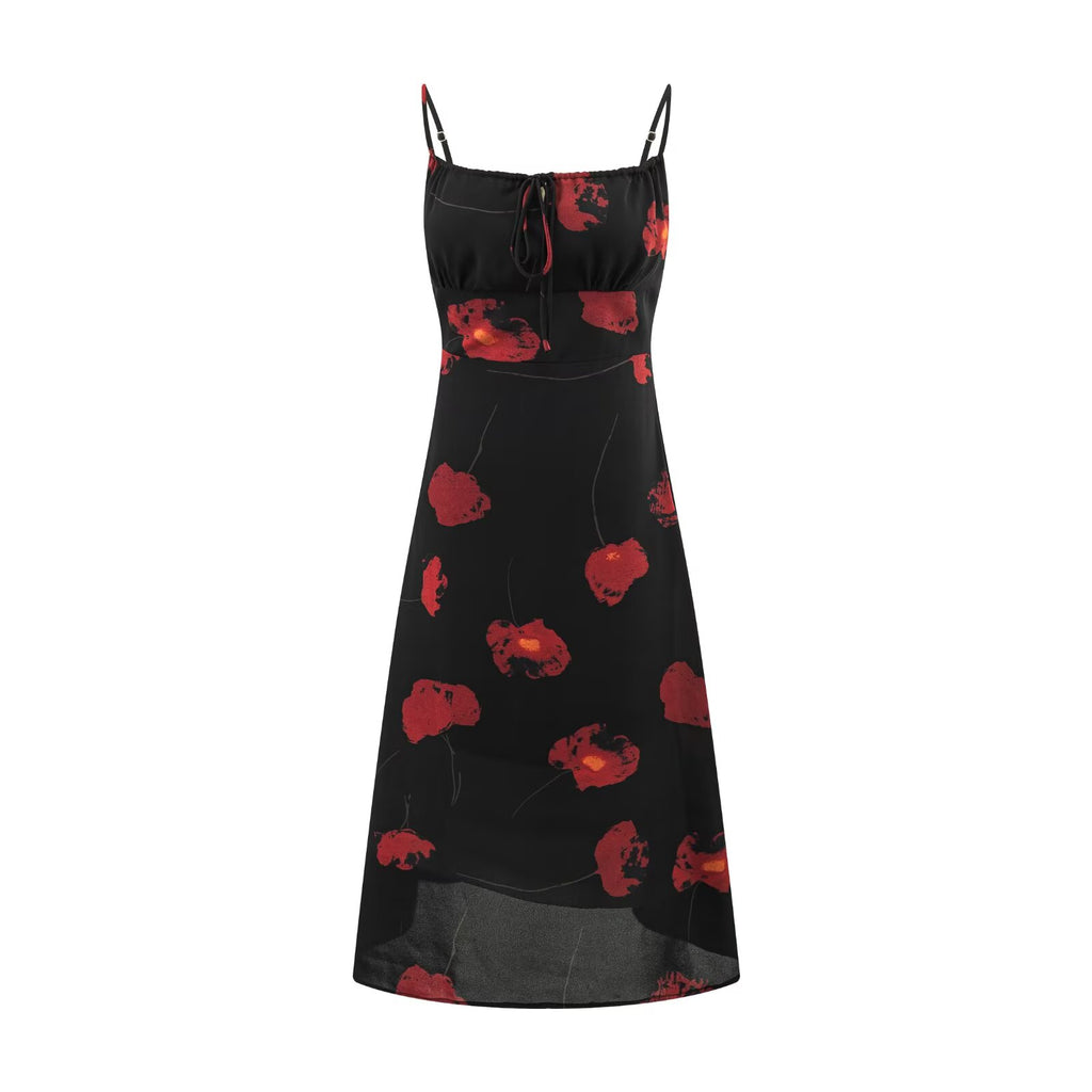 Women's Summer Sweet Seaside Vacation Waist Printing Dress