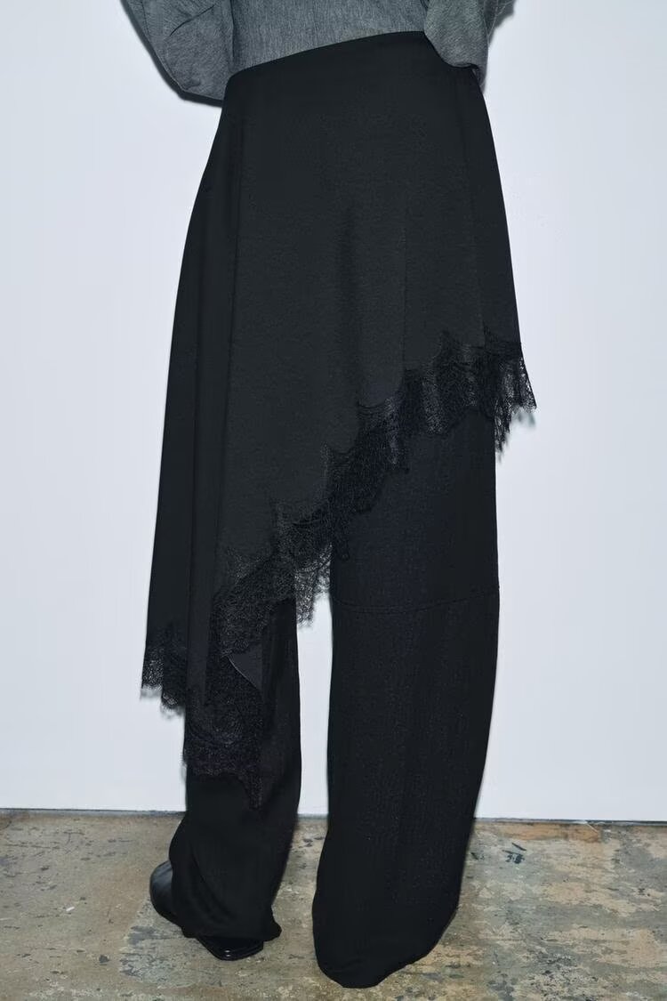 Western Asymmetric Lace Skirt