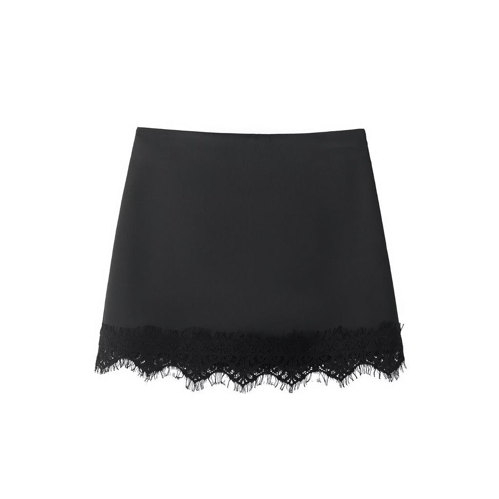 Women's Lace-Hem Culotte Shorts