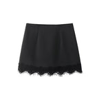 Women's Lace-Hem Culotte Shorts