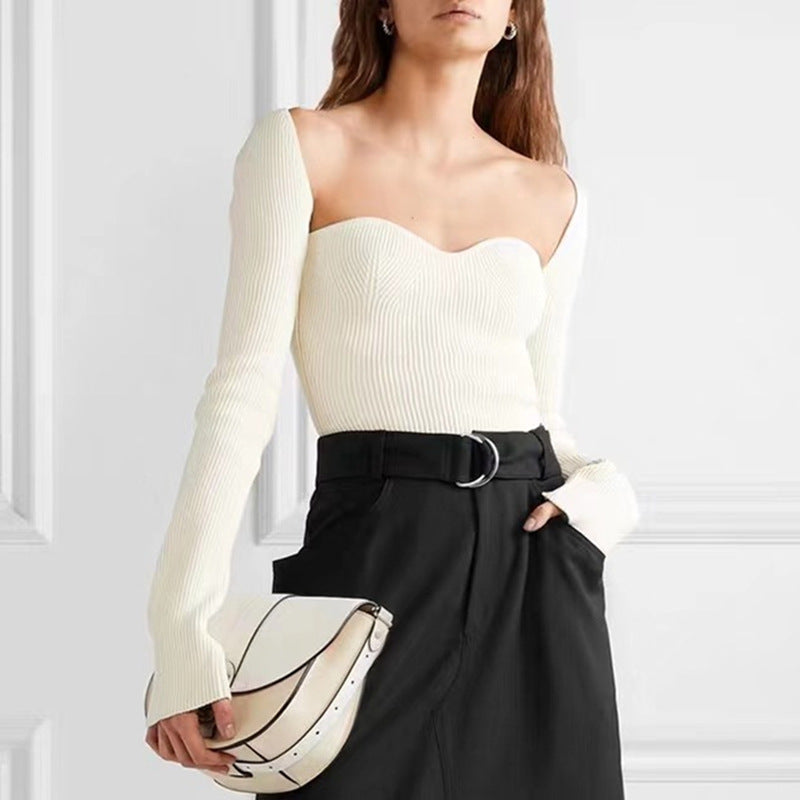 Women's Side-Slit Long-Sleeve Sweater Top