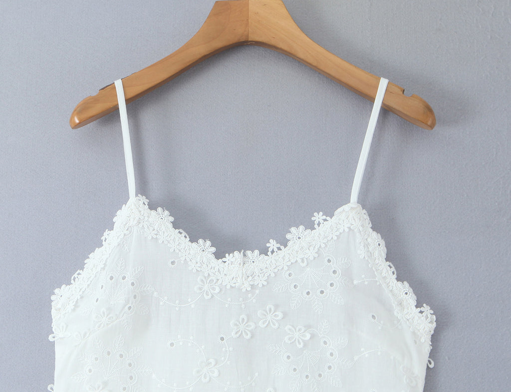 Women's Embroidered Floral Strap Dress