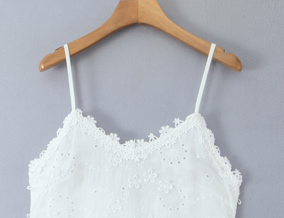 Women's Embroidered Floral Strap Dress