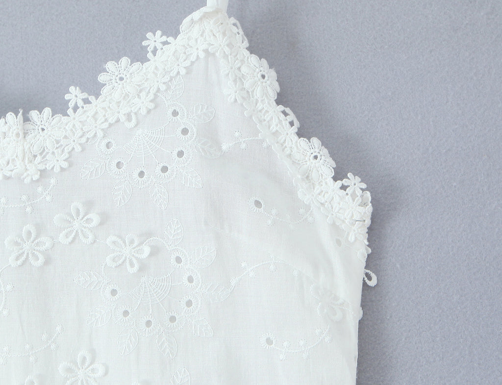 Women's Embroidered Floral Strap Dress