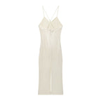 Women's Sequin Backless Cami Slit Maxi Dress