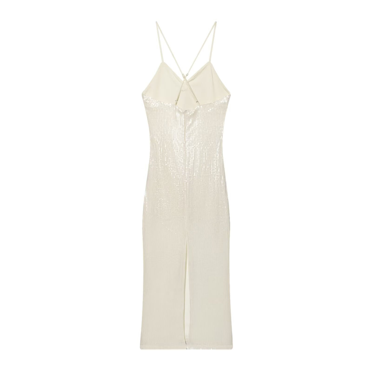 Women's Sequin Backless Cami Slit Maxi Dress