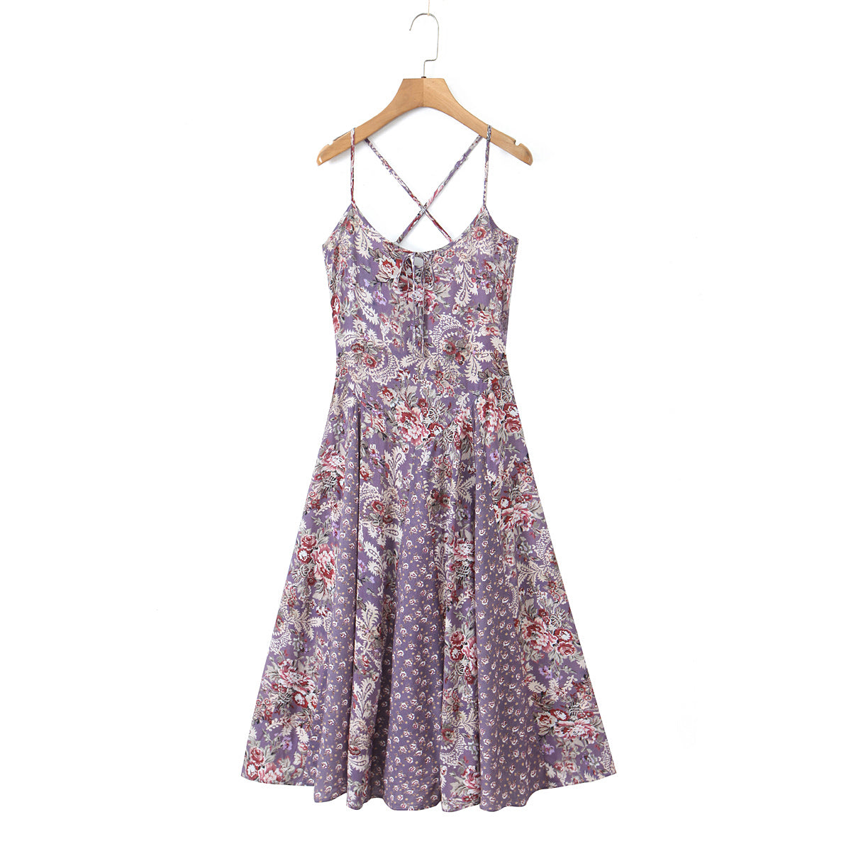 Slim Fitting Patchwork Strap Dress