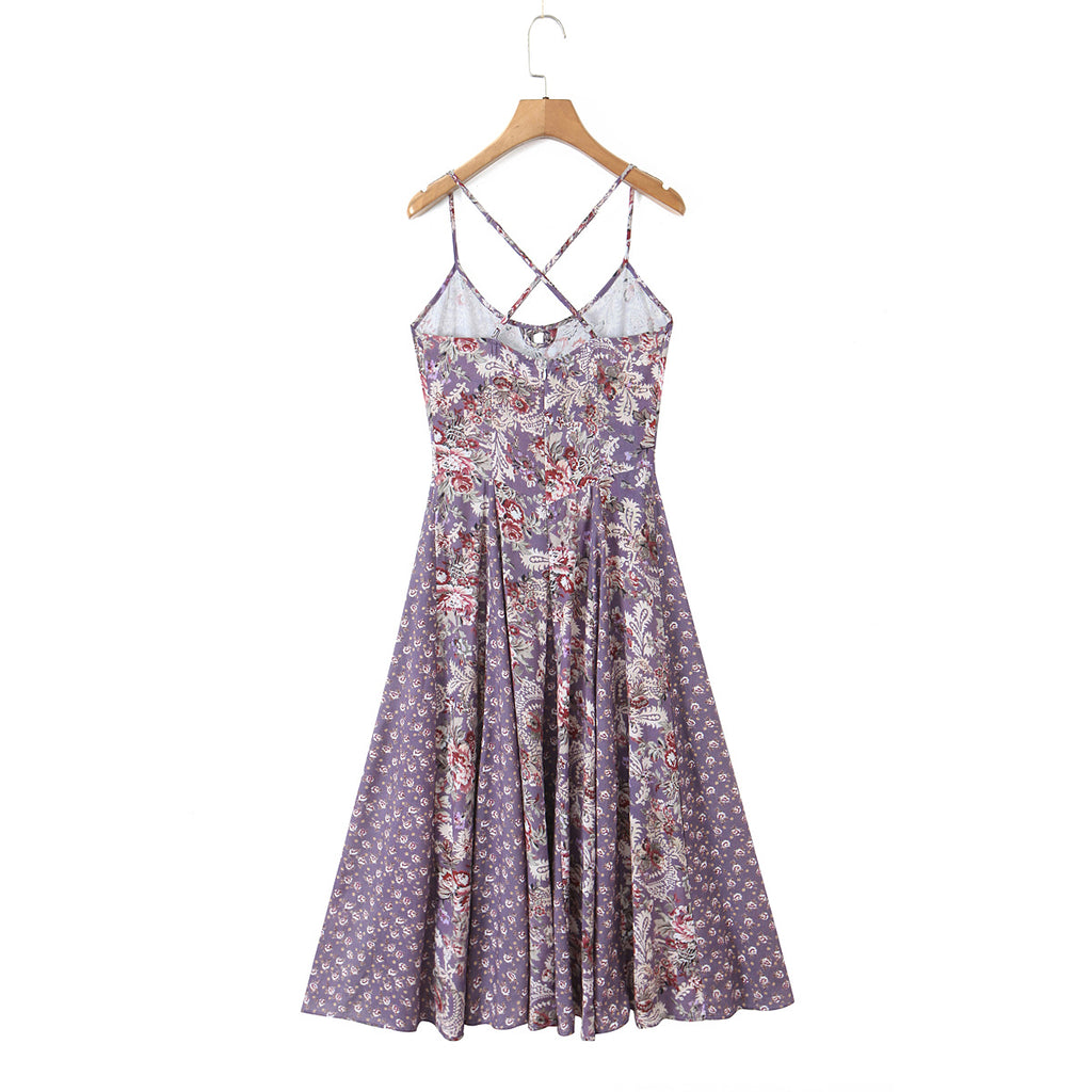 Slim Fitting Patchwork Strap Dress