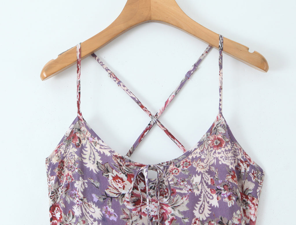 Slim Fitting Patchwork Strap Dress