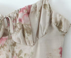 Women's French Floral Strap Summer Holiday Slim Fit Dress