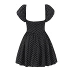 Women's French Flying Sleeve Polka Dot Retro Off Shoulder Dress