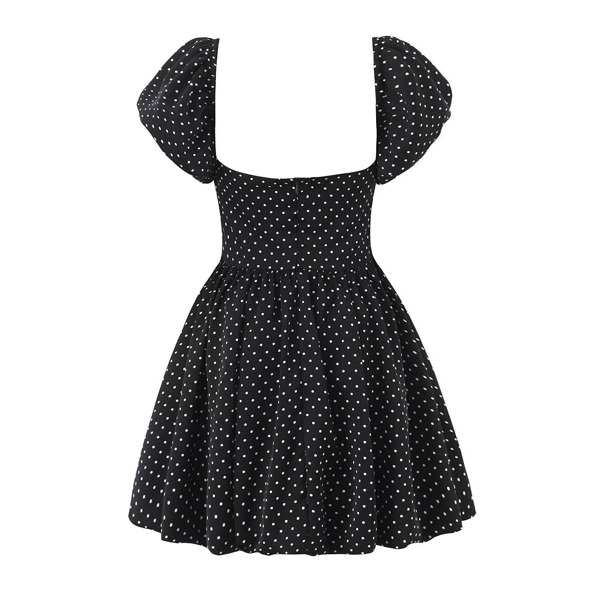Women's French Flying Sleeve Polka Dot Retro Off Shoulder Dress