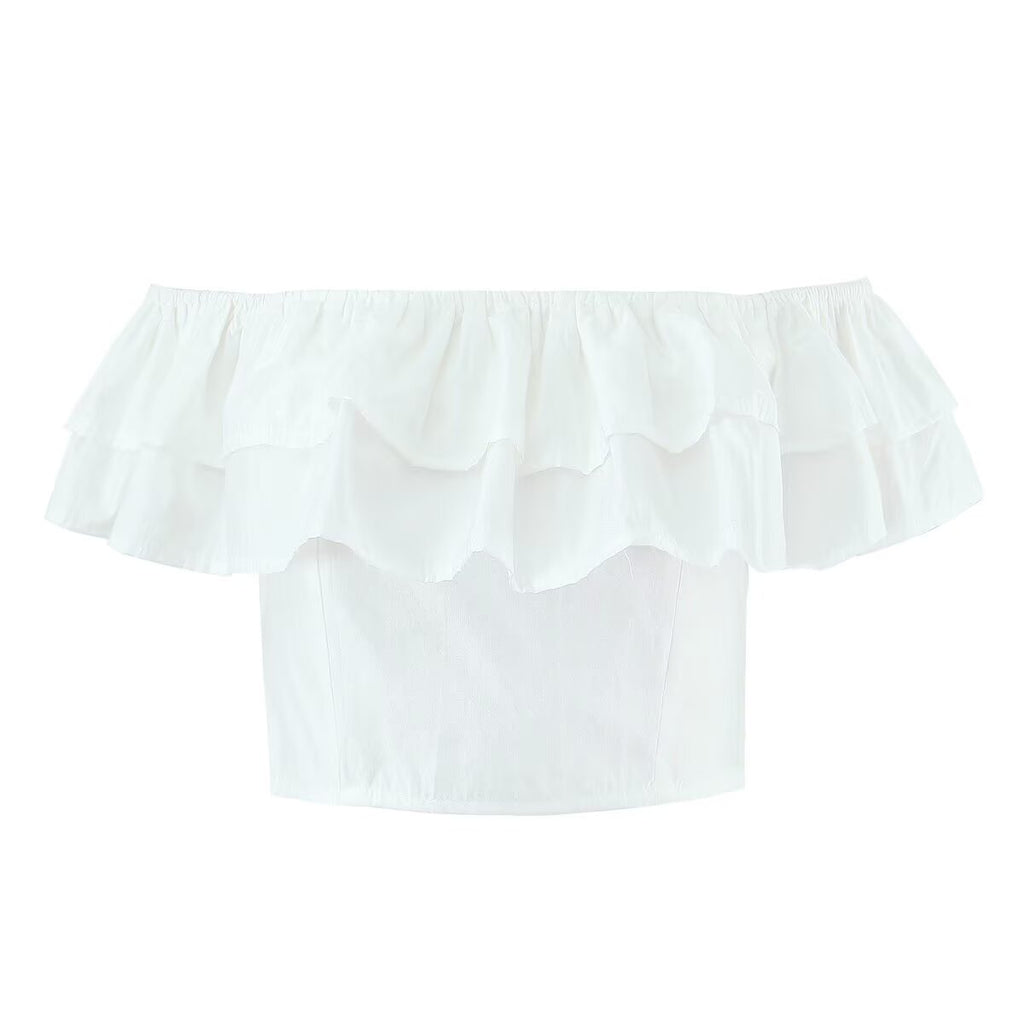 Women's Embroidered Off-Shoulder Cutout Top and Skirt Two-Piece Set