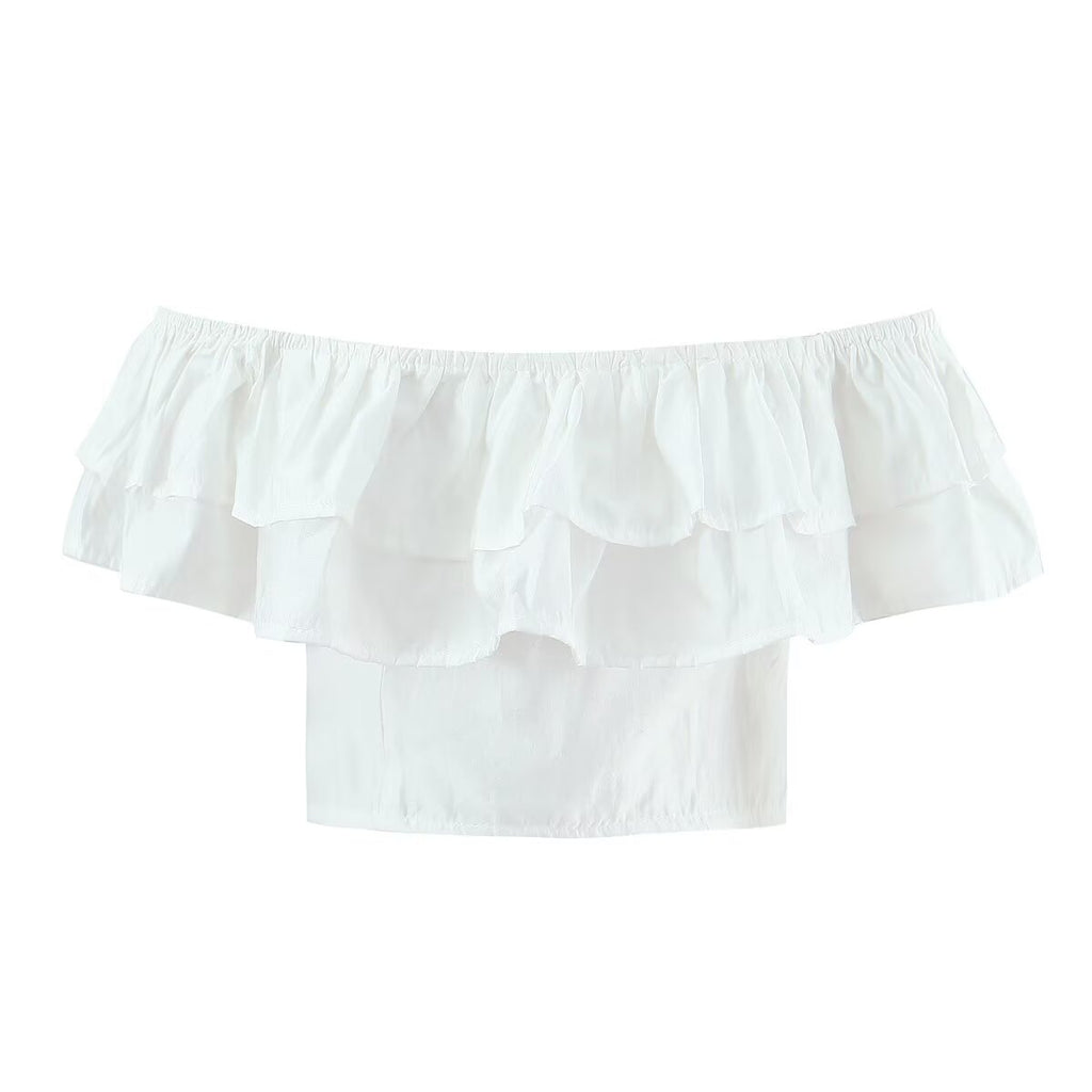 Women's Embroidered Off-Shoulder Cutout Top and Skirt Two-Piece Set