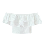Women's Embroidered Off-Shoulder Cutout Top and Skirt Two-Piece Set