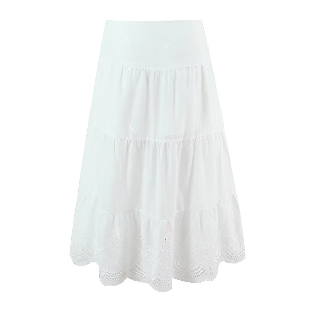 Women's Embroidered Off-Shoulder Cutout Top and Skirt Two-Piece Set