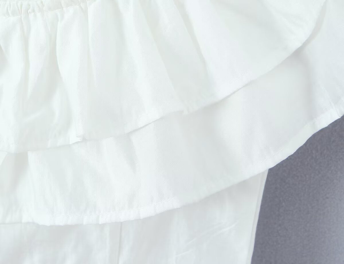 Women's Embroidered Off-Shoulder Cutout Top and Skirt Two-Piece Set