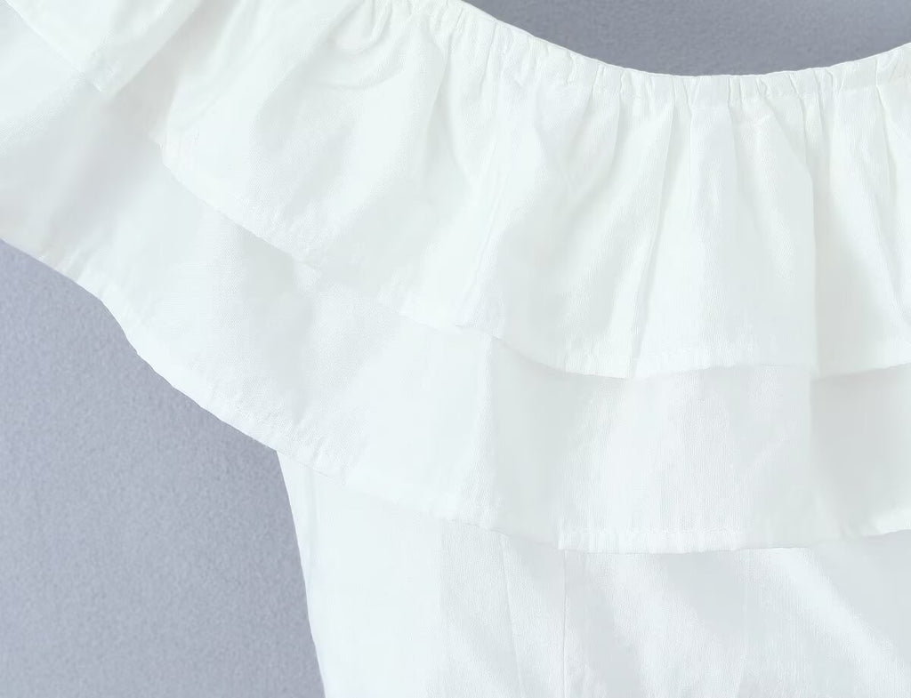 Women's Embroidered Off-Shoulder Cutout Top and Skirt Two-Piece Set