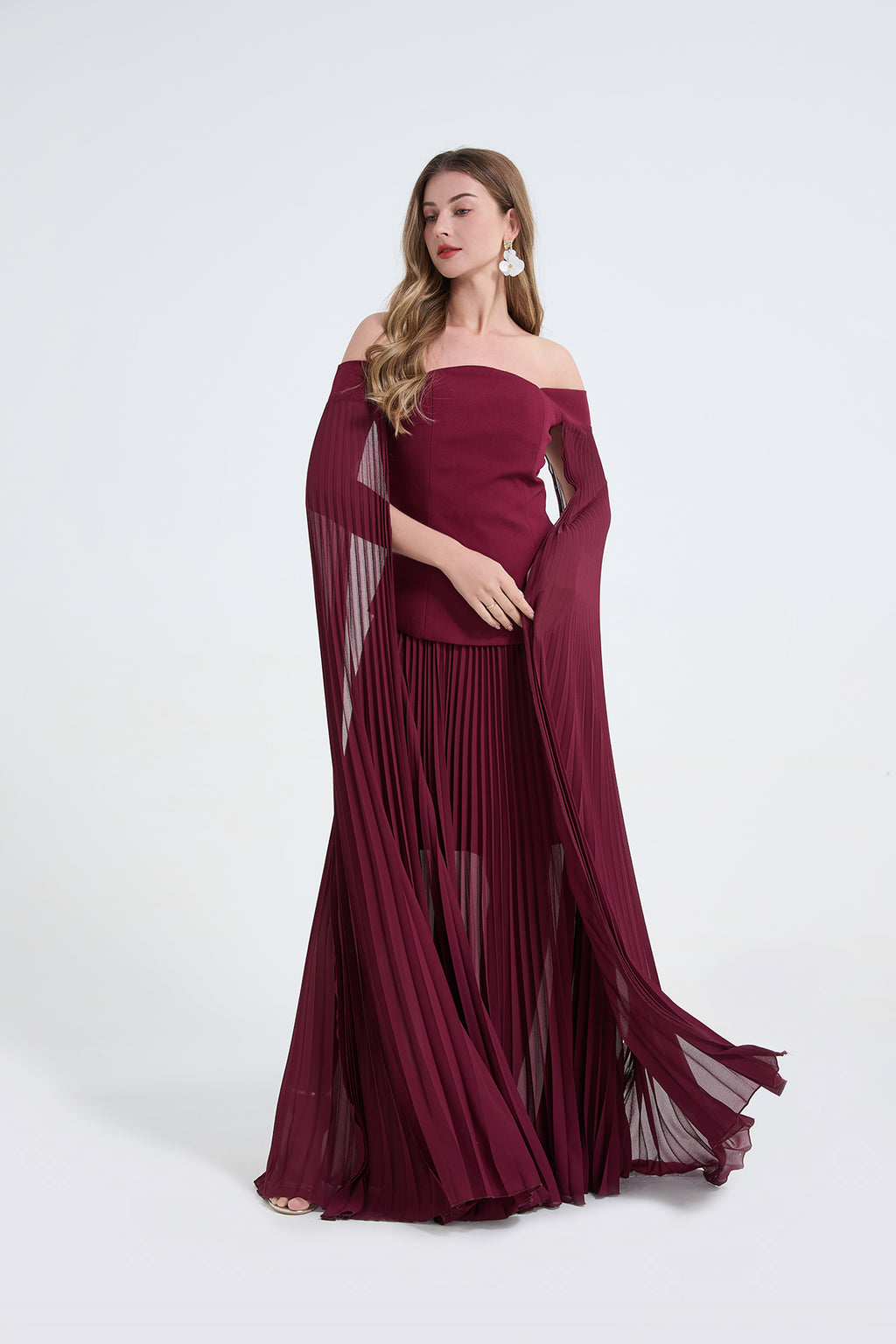 Women's Off-Shoulder Top & High-Waist Skirt Two-Piece Set