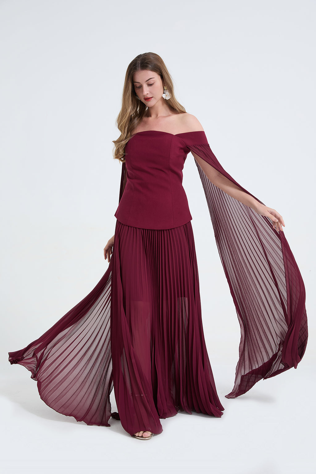 Women's Off-Shoulder Top & High-Waist Skirt Two-Piece Set