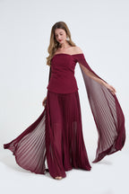 Women's Off-Shoulder Top & High-Waist Skirt Two-Piece Set