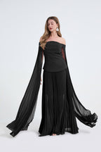 Women's Off-Shoulder Top & High-Waist Skirt Two-Piece Set