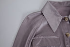 Women's 's Satin Long-Sleeve Shirt Dress