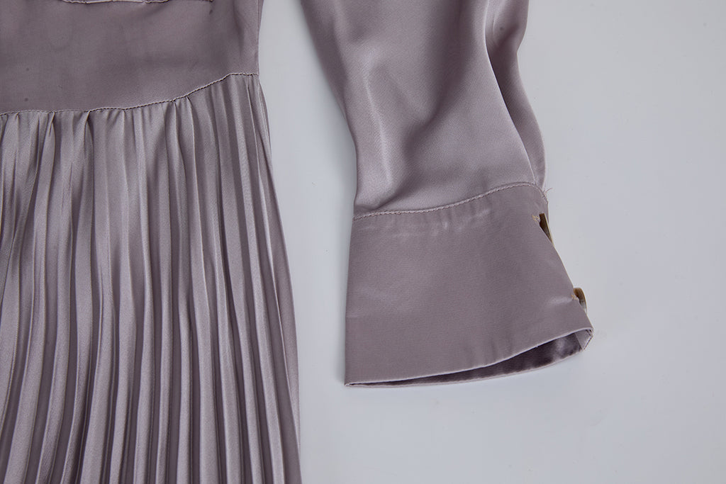 Women's 's Satin Long-Sleeve Shirt Dress