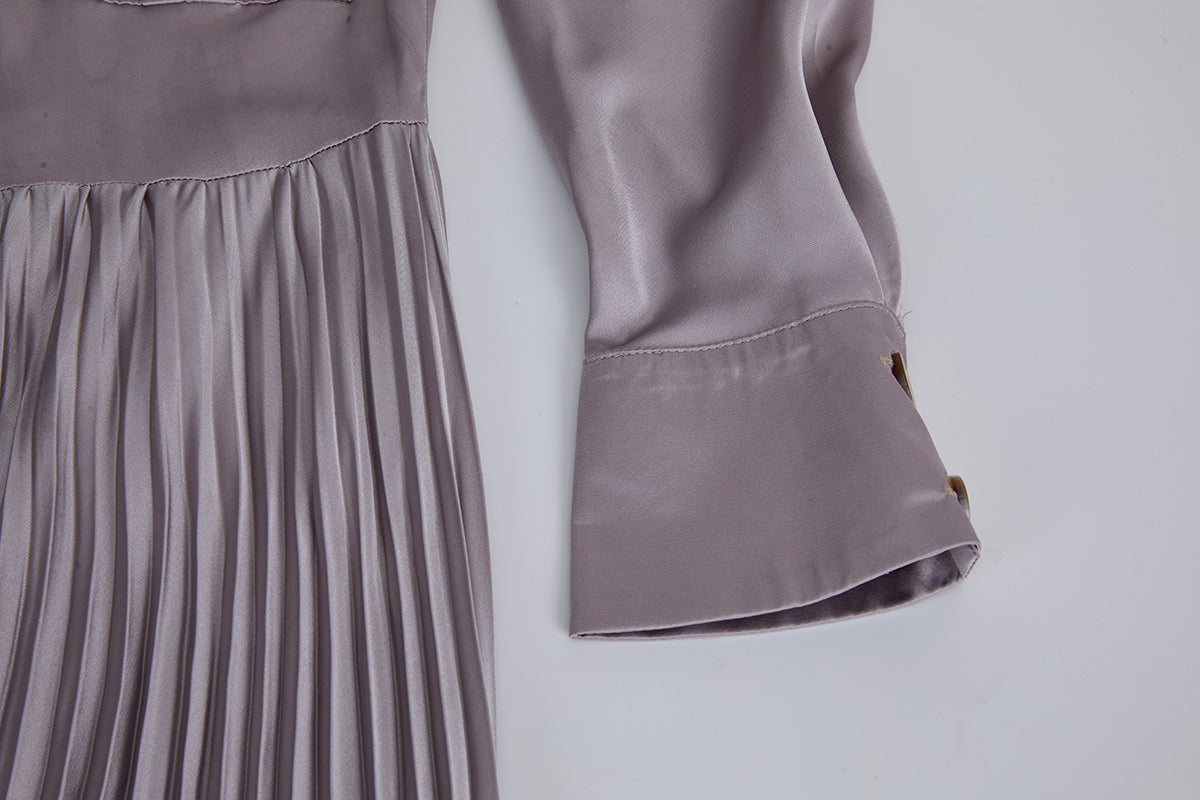 Women's 's Satin Long-Sleeve Shirt Dress