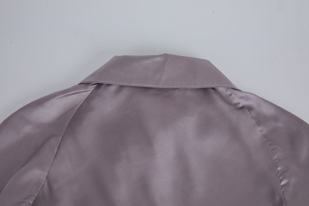 Women's 's Satin Long-Sleeve Shirt Dress