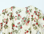 Idyllic Floral Tie Neck Waist-Defined Long-Sleeve Stomach Blanket Dress