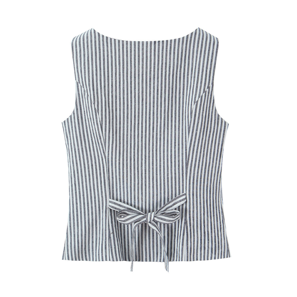 Women's Waist Trimming Slimming Sleeveless Vest and Skirt Two-Piece Set