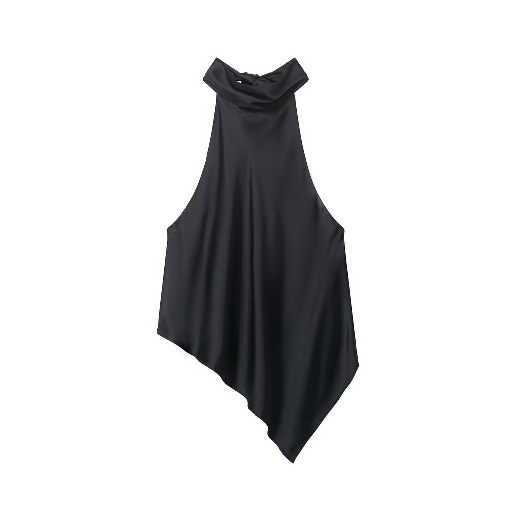 Asymmetric Halter Vest Top for Women