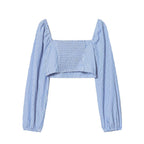 Women's Striped Backless Square-Neck T-Shirt